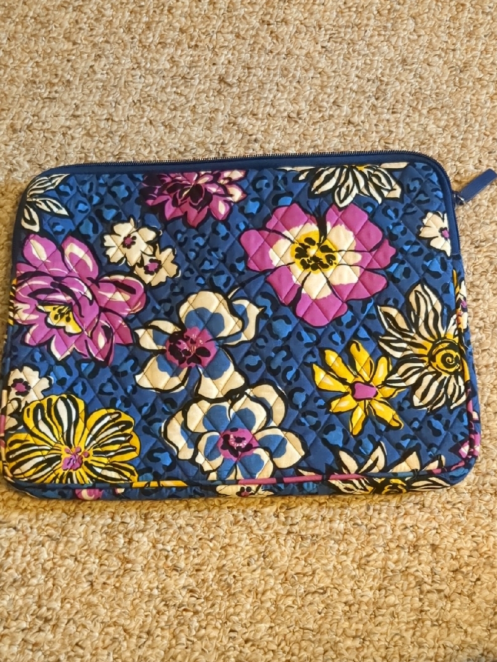 Vera Bradley Quilted Floral Tablet Sleeve in Blue, Pink & Yellow